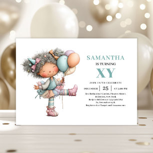 Invitación Niña Hada Mágica 3er Cumpleaños Caprichosa Linda