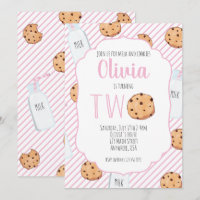 Niña Leche y Galletas Rosa 2do Cumpleaños
