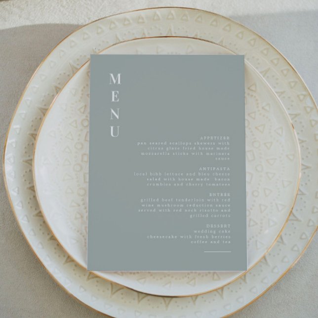 Invitación NINA | Menú Sage Green Modern Minimalista Boho (Subido por el creador)