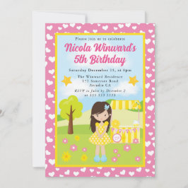 Invitación Niña Morena Monada Cumpleaños Infantil 