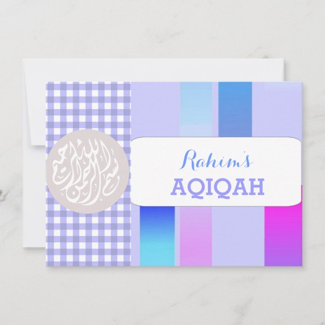 Invitación Niña musulmana aqiqah (Anverso)