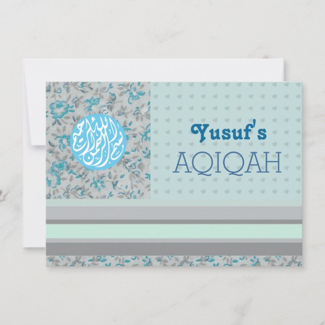 Invitación Niña musulmana aqiqah (Anverso)
