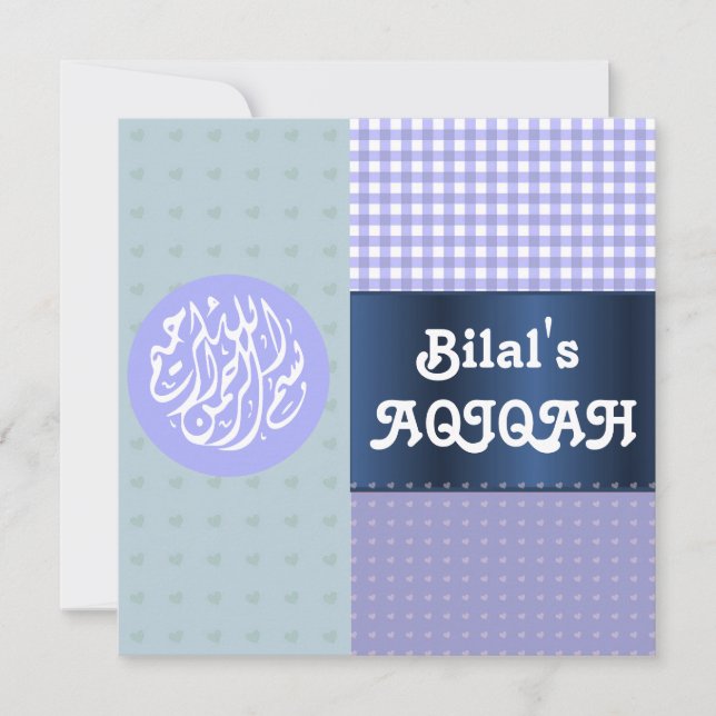 Invitación Niña musulmana aqiqah (Anverso)
