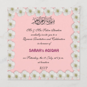 Invitación Niña musulmana Aqiqah