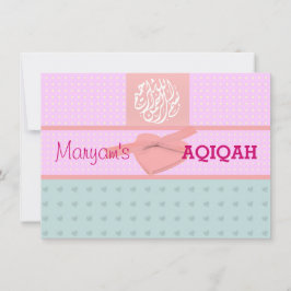 Invitación Niña musulmana rosa aqiqa islámica