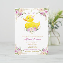Invitación NIÑA PATITO DE GOMA Fiesta de Baby Shower 