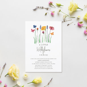 Invitación Niña pequeña Bonito de flores silvestres Baby Show