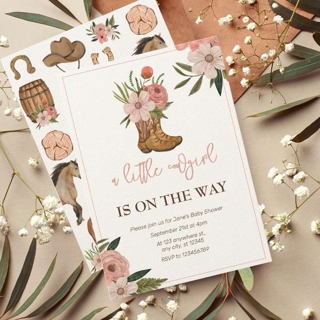 Invitación Niña pequeña en camino a Baby Shower (Subido por el creador)