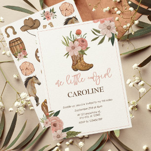 Invitación Niña primeriza rodeo primer cumpleaños