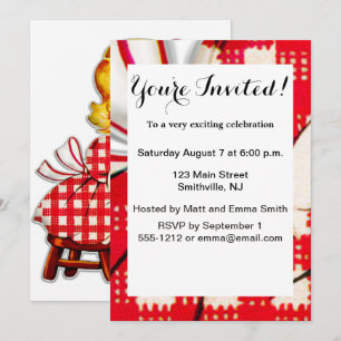 Invitación Niña retro vintage muñeca niña