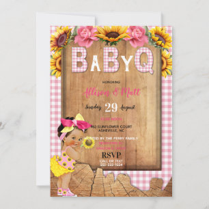 Invitación Niña Rosa Amarillo Girasol Niña Q Barbacoa
