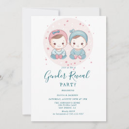 Invitación Niña rosa y azul o Chica Fiesta de revelación de g