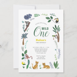 Invitación Niña Tigre de la Jungla | Animal | Primer Cumpleañ
