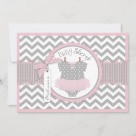 Invitación Niña Tutu Chevron Imprimir Baby Shower