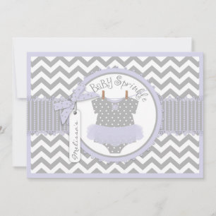Invitación Niña Tutu Chevron Imprimir Baby Shower