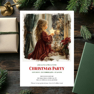 Invitación Niña victoriana acogedora esperando la descarga de