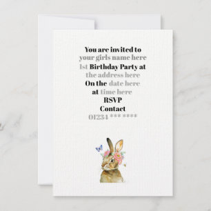 Invitación - Niñas bebé Fiesta de primer cumpleaño