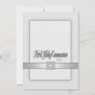 Invitación Niñas de encaje blanco Primera Comunión