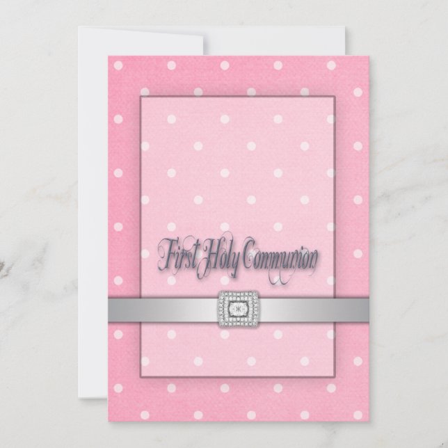 Invitación Niñas Primera Comunión Rosa (Anverso)
