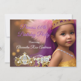 Invitación Niñas princesas Fiesta de cumpleaños Carrito rosa 