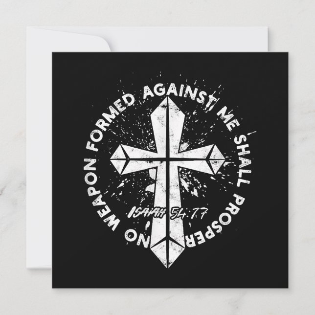 Invitación Ninguna arma forjada contra mí prosperará Fe en (Anverso)