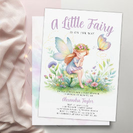 Invitación Niñita de hadas encantadas mariposa niña ducha
