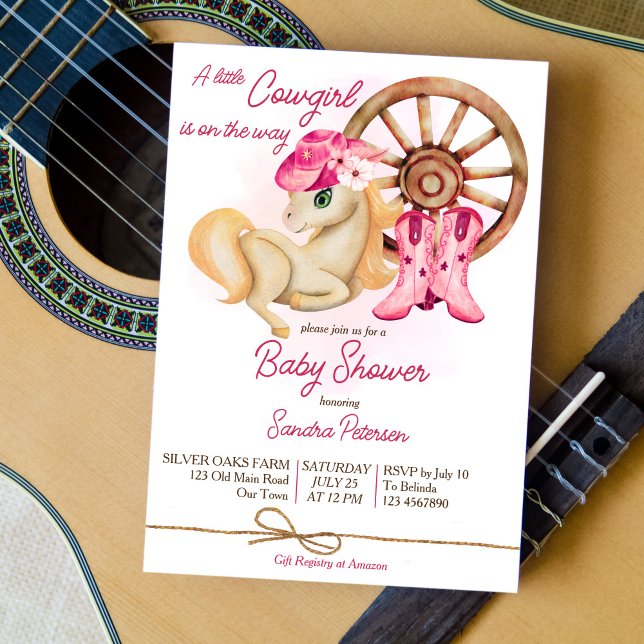 Invitación Niñita de la vaquera en camino a los caballos de l (Subido por el creador)