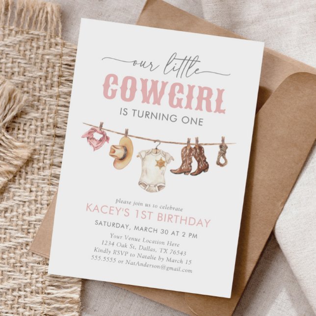Invitación Niñita de vaca rosa primer cumpleaños (Subido por el creador)