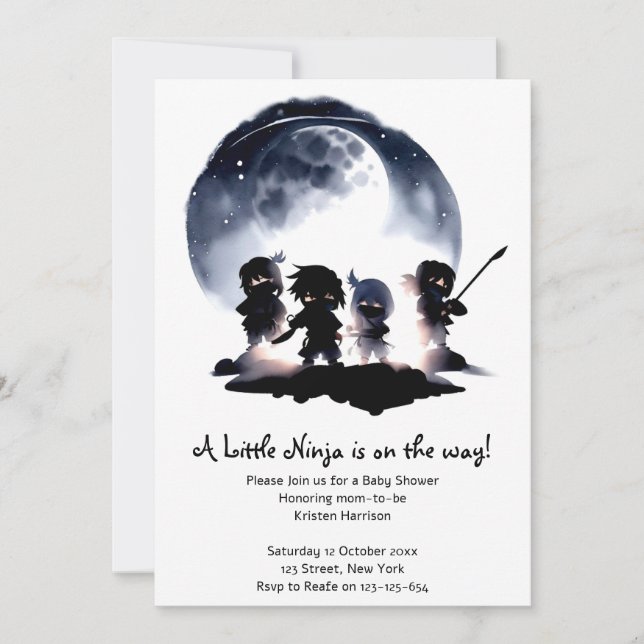 Invitación Ninja Baby Shower (Anverso)