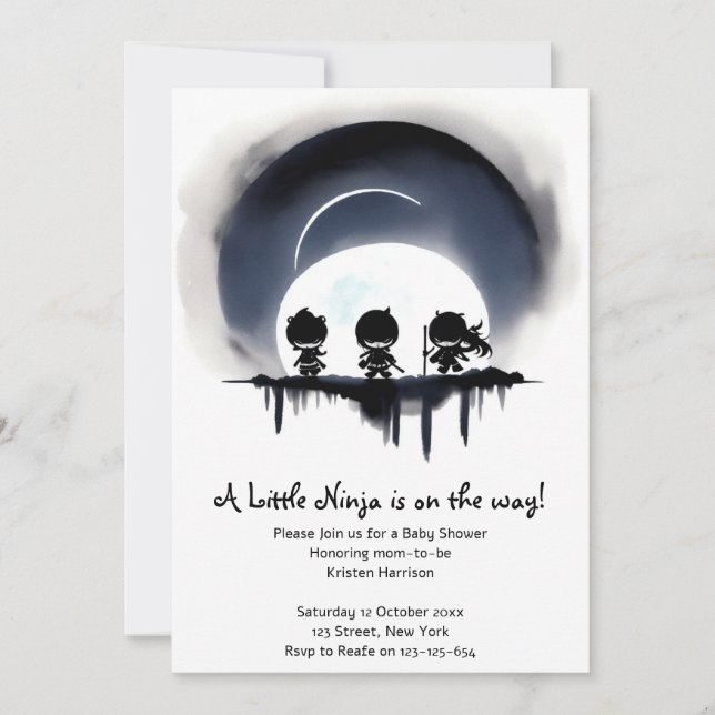 Invitación Ninja Baby Shower (Anverso)