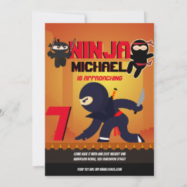 Invitación NINJA MOVIE STAR WARRIOR Chicas Personalizado Fies