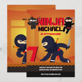 Invitación NINJA MOVIE STAR WARRIOR Chicas Personalizado Fies
