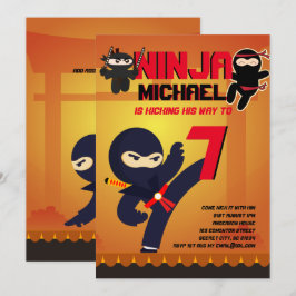 Invitación NINJA MOVIE STAR WARRIOR Chicas Personalizado Fies