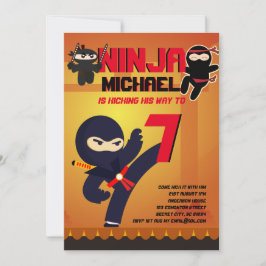 Invitación NINJA MOVIE STAR WARRIOR Chicas Personalizado Fies