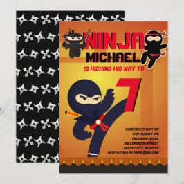 Invitación NINJA MOVIE STAR WARRIOR Chicas Personalizado Fies