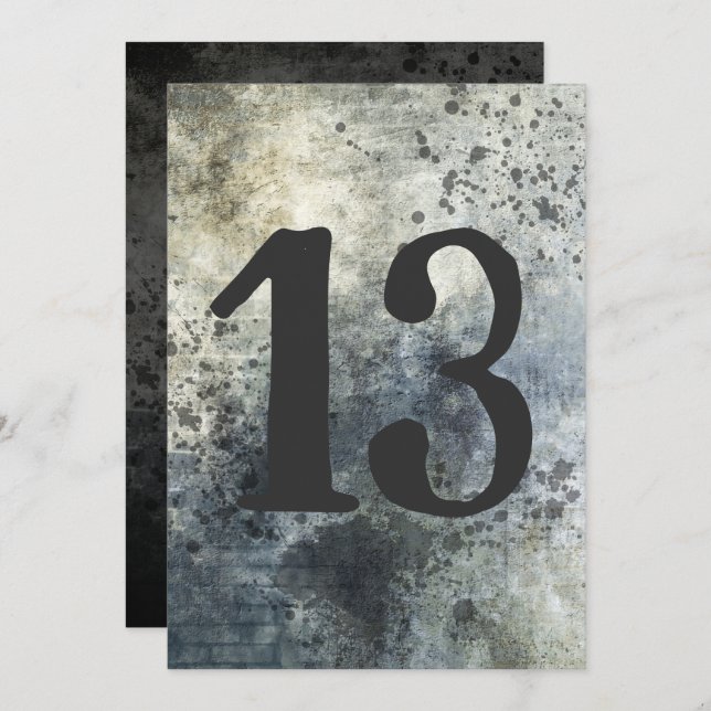 Invitación Niño Adolescente Hijos Nacimiento Grunge Dolor (Anverso / Reverso)