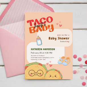 Invitación Niño Aguacate Pastel Taco Sobre una Fiesta de Bebé