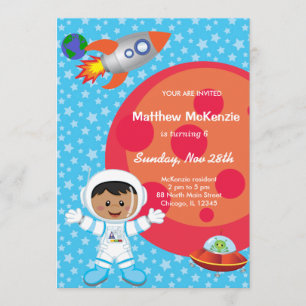 Invitación Niño astronauta Tema del cumpleaños