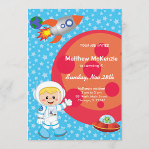 Invitación Niño astronauta Tema del cumpleaños