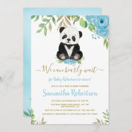 Invitación Niño azul oso lindo Podemos esperar a Baby Shower