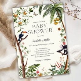 Invitación Niño Baby Shower de animales de la jungla tropical