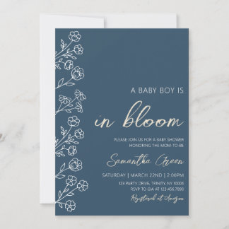 Invitación Niño bebé en Bloom Baby Shower