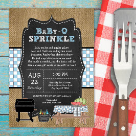 Invitación Niño Bebé Q Sprinkle, ducha de bebé barbacoa
