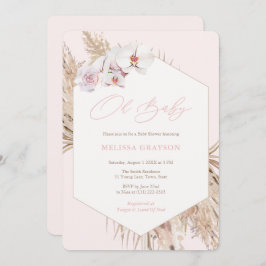 Invitación Niño Bohemio salvaje Pampas Chica de Grass Baby Sh