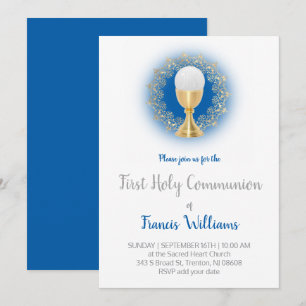 Invitación Niño católico de Primera Comunión