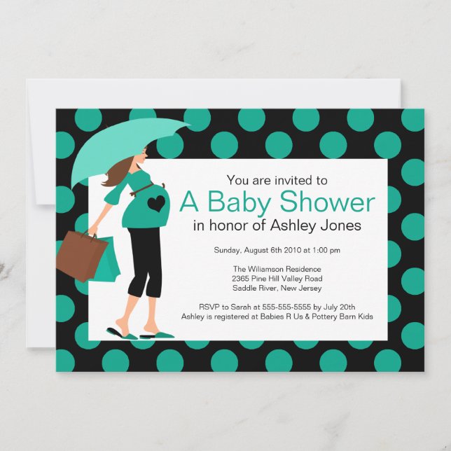 Invitación Niño/Chica de Mod Mom Baby Shower (Anverso)