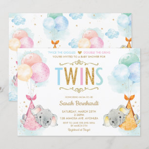 Invitación Niño Chica elefante Baby Shower Sprinkle