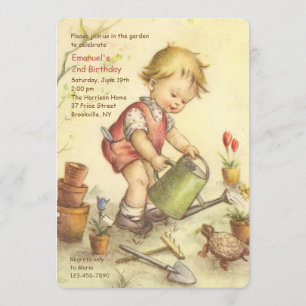 Invitación Niño Con Regadera