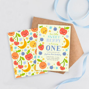 Invitación Niño cumple un año con Berry, Fiesta dulce de 1er