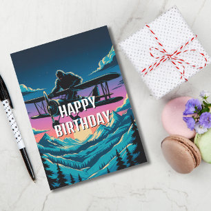 Invitación Niño Cumpleaños Graciosa Diversión de avión volado